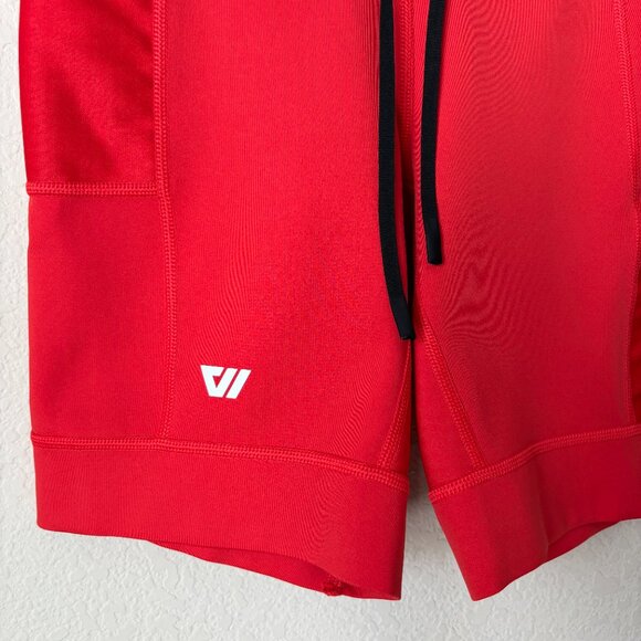 Men's Wolaco Distance Half Tight Compression Running Shorts in Lava 8" Inseam - Picture 2 of 10